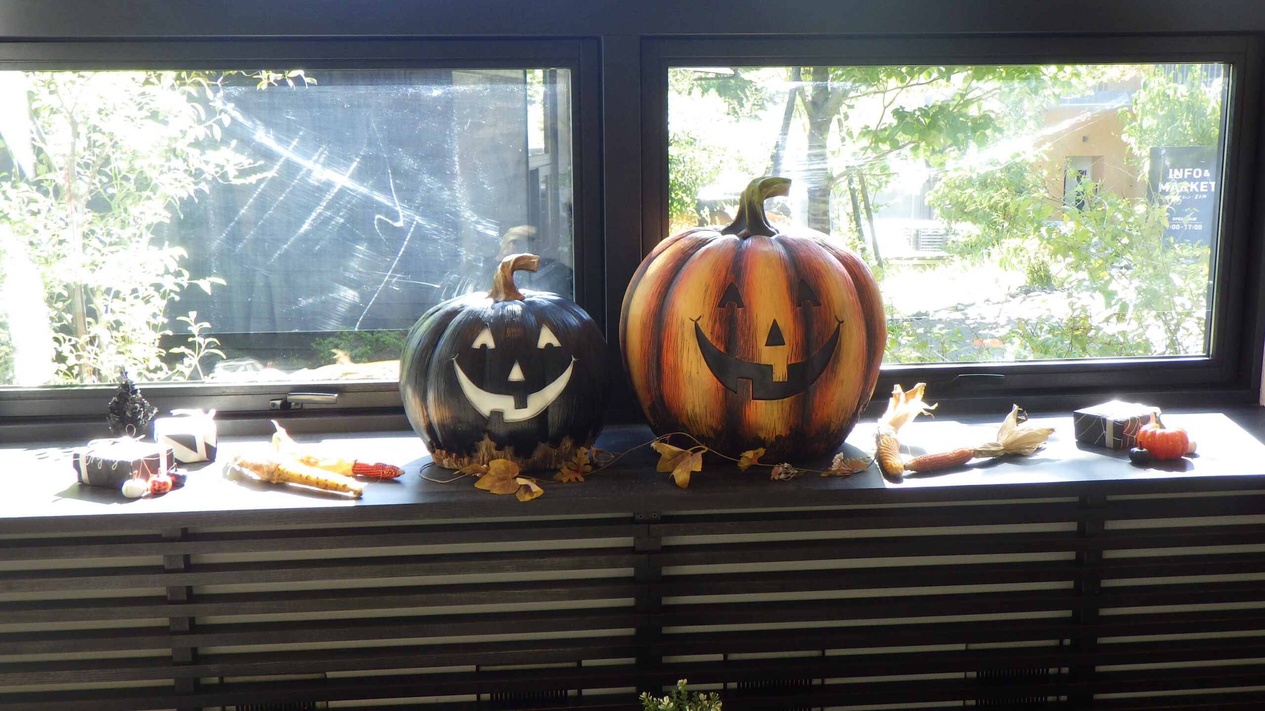西園ライブラリー棟に、ハロウィンのかぼちゃが登場！